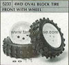 Tamiya 50233 4WD OVAL BLOCK TIRE FRONT WITH WHEEL