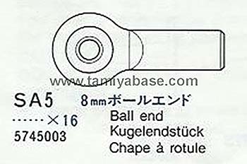 Tamiya 8mm BALL END (1PC) 15745003