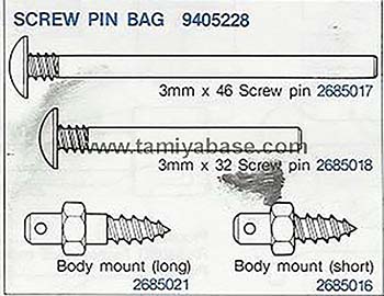 Tamiya SCREW PIN BAG 19405228