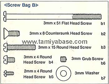 Tamiya SCREW BAG B 19465089