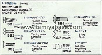 Tamiya SCREW BAG B 19465339