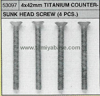 Tamiya 4X42mm TITANIUM COUNTERSUNK HEAD SCREWS (4PCS) 53097